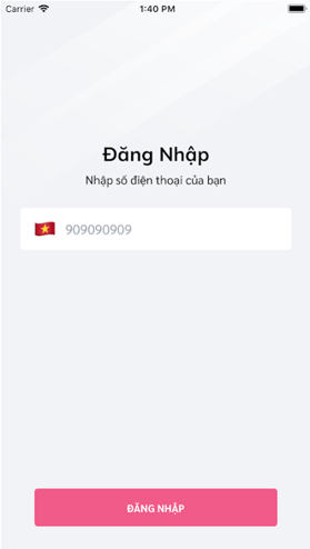 Đăng nhập ứng dụng dễ dàng bằng số điện thoại khách hàng