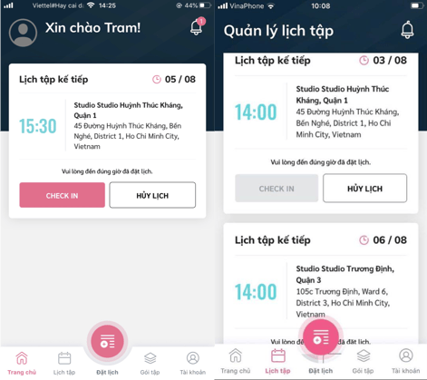 Theo dõi và nhận thông báo lịch tập trên ứng dụng 25 FIT 