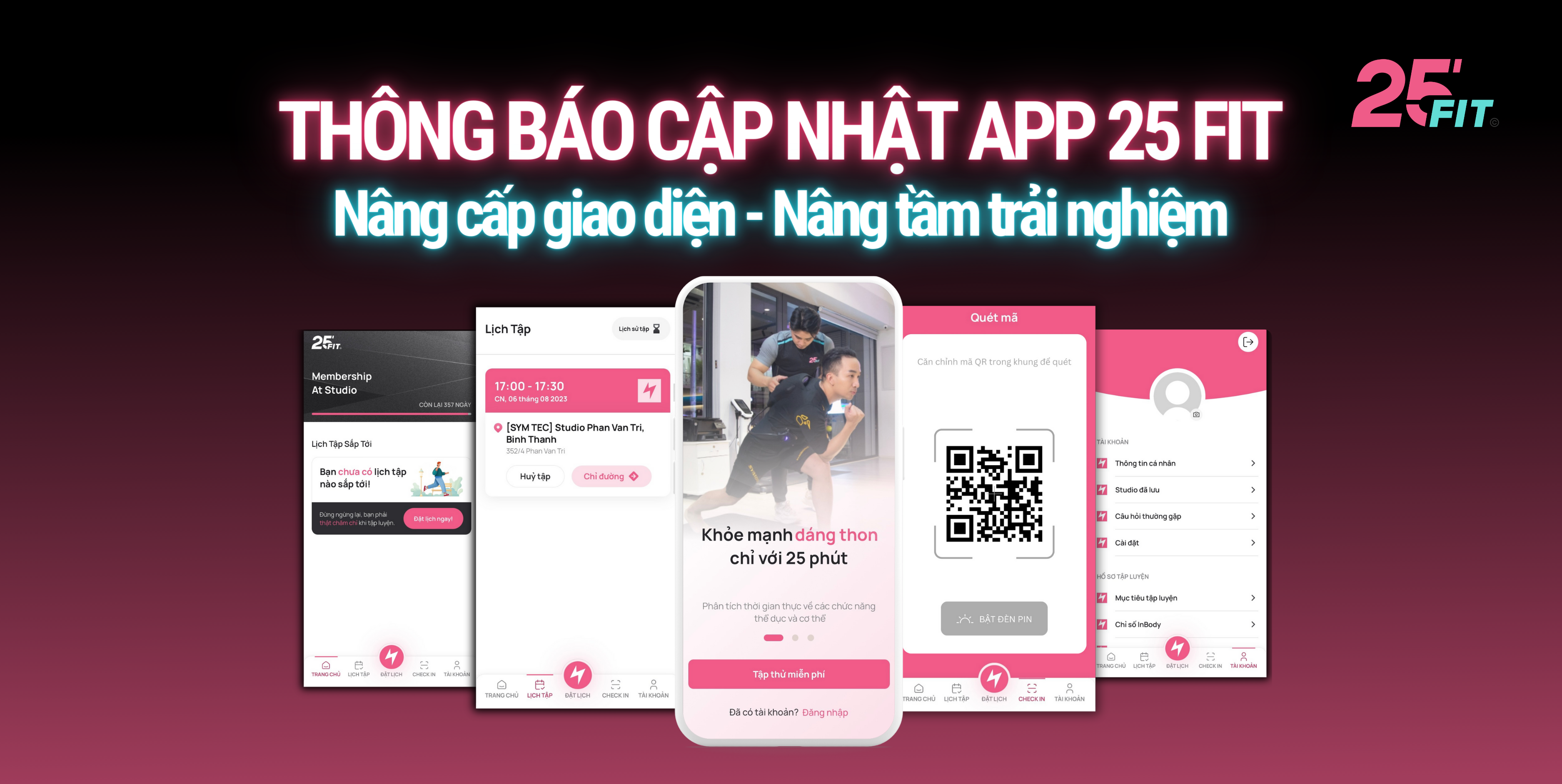 [App 25 FIT phiên bản 2023] Hướng dẫn cài đặt và đặt lịch tập chi tiết