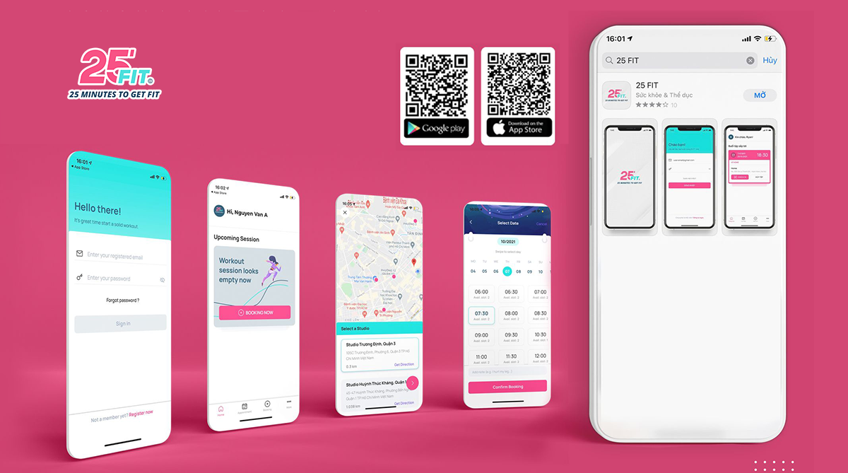 [App 25 FIT mới] Hướng dẫn đặt lịch và hủy lịch