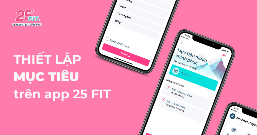 Ứng dụng 25 FIT cập nhật tính năng thiết lập mục tiêu tập luyện